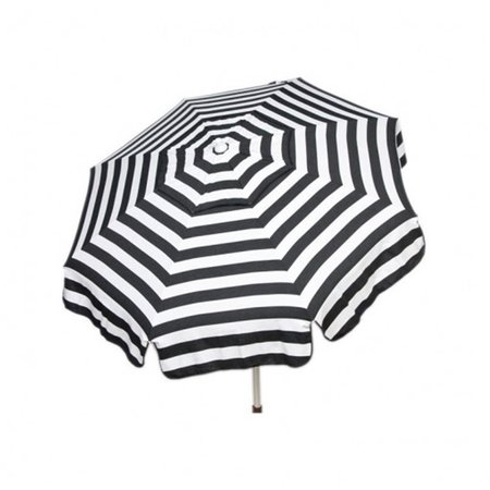GAN EDEN Italian 6 ft. Umbrella Acrylic Stripes Black And White - Patio Pole GA2585891